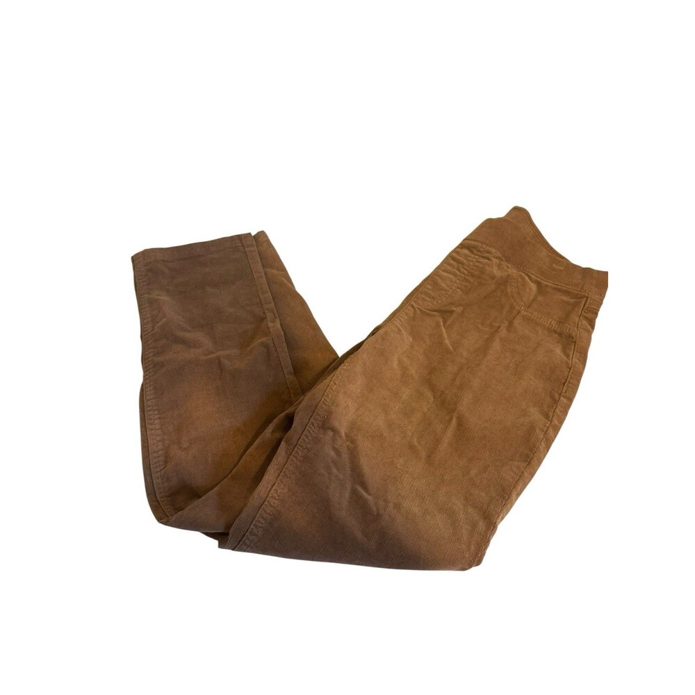 Erika Women Size PM Brown Stretch High Rise Straight Leg Corduroy Jeans Pants
